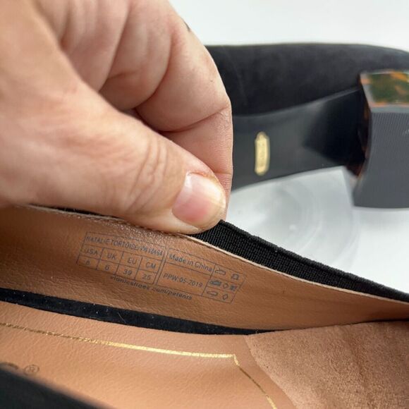 Vionic Womens Natalie Pump Size 8 Black Suede Tortoise Shell Heel Dress Shoe - Picture 14 of 16